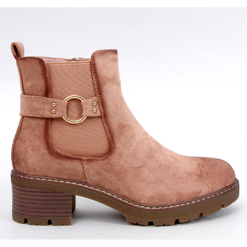 Stivaletti Chelsea Airon Khaki con tacco basso - Inello marrone 1