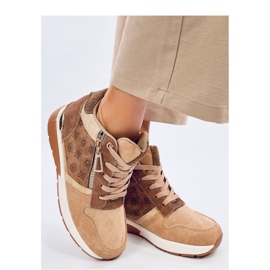 Scarpe da ginnastica con zeppa Telts Khaki - Inello marrone 1