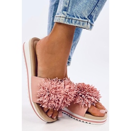 Sandalo con zeppa con fiori Ragnes Pink - Inello rosa 1
