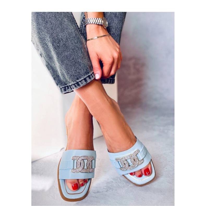 Sandalo infradito Mille blu con strass - Inello 1