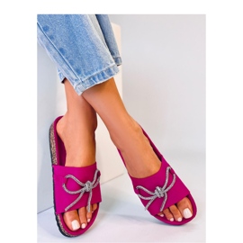 Sandalo infradito in sughero con zirconi Dietz Fucsia - Inello rosa 1