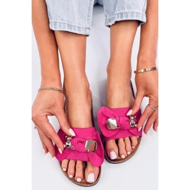 Sandalo infradito in sughero con orsetto Loups Fuchsia - Inello rosa 1
