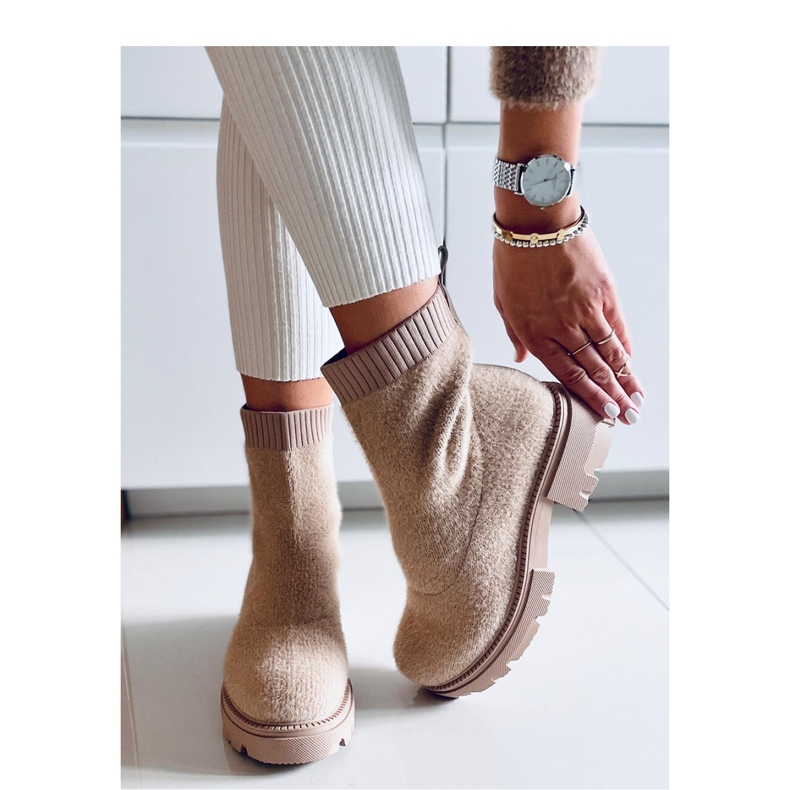 Stivaletti a calza Roanna Khaki - Inello beige 1