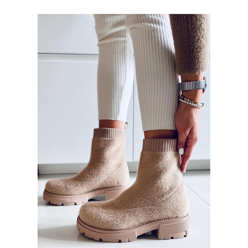 Stivaletti a calza Roanna Khaki - Inello beige 2