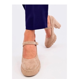 Décolleté con plateau e cinturino Dresse Khaki - Inello beige 1