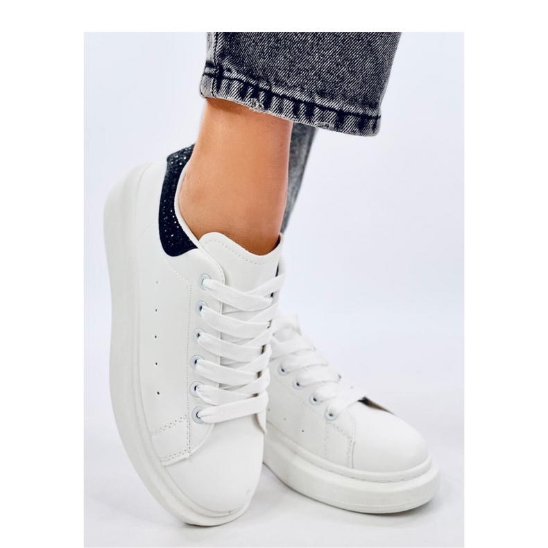 Sneakers Parkss BIANCO/NERO con plateau e strass - Inello 1