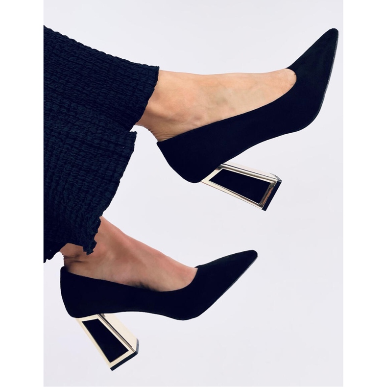 Constie Décolleté geometriche nere con tacco alto - Inello nero 1