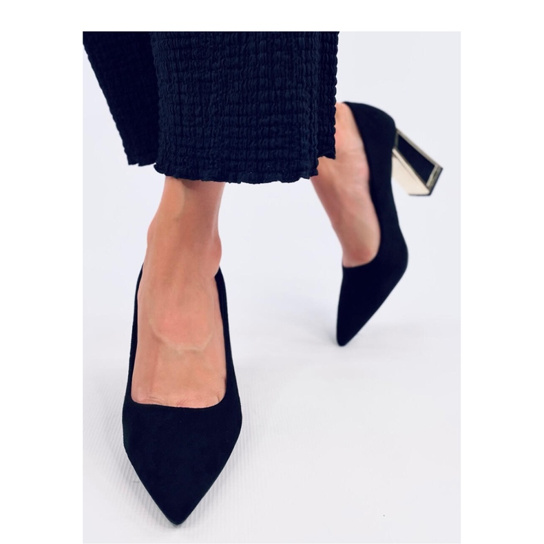 Constie Décolleté geometriche nere con tacco alto - Inello nero 2