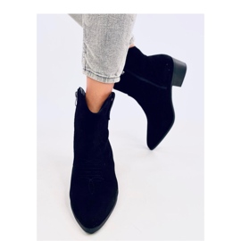 Stivali texani da donna in pelle scamosciata Poirot Nero - Inello 2