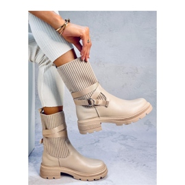 Stivaletti Shaffer Khaki con tomaia elastica - Inello beige 2