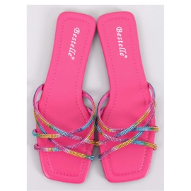 Sandalo Infradito con strass Rexha Fucsia - Inello rosa 1