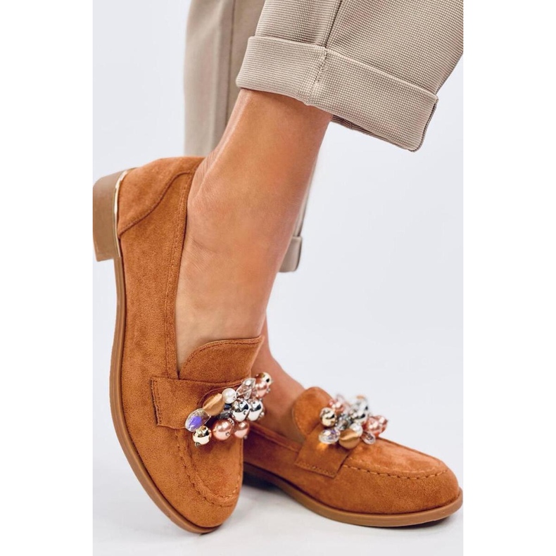 Mocassini Anselme Camel con pietre - Inello marrone 2