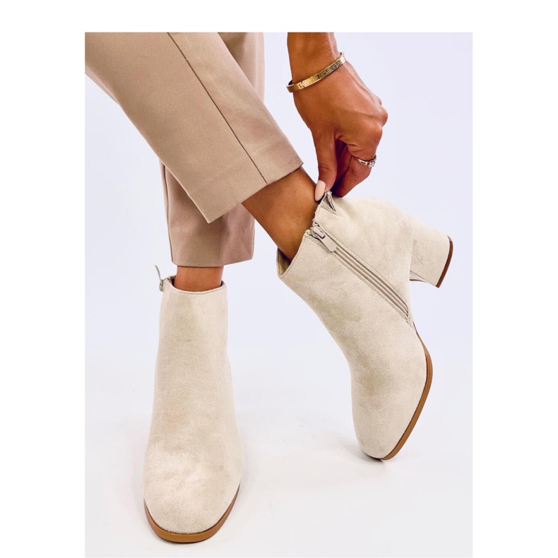 Stivaletti lisci con tacco alto Marple Beige - Inello 2