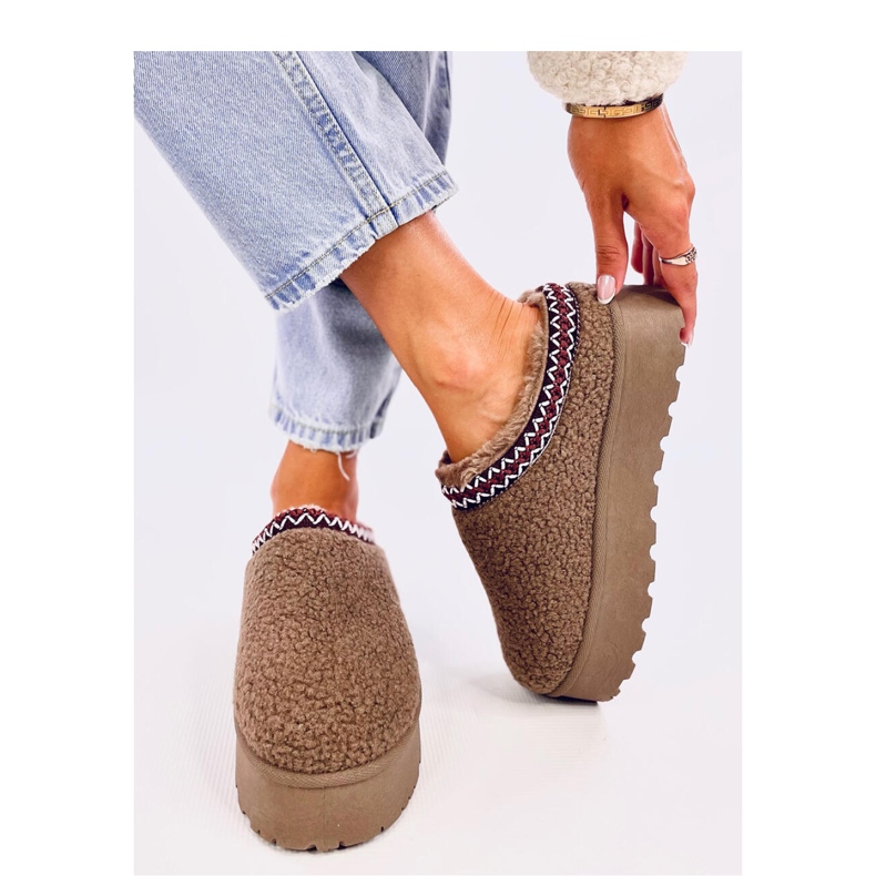 Doposci corti Lamb Khaki con pelle di pecora - Inello marrone 1