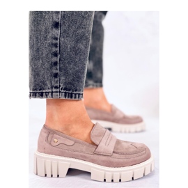 Mocassini con plateau Chandra Khaki - Inello viola 2