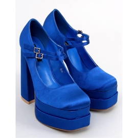Prandi Décolleté con plateau in raso blu - Inello 1
