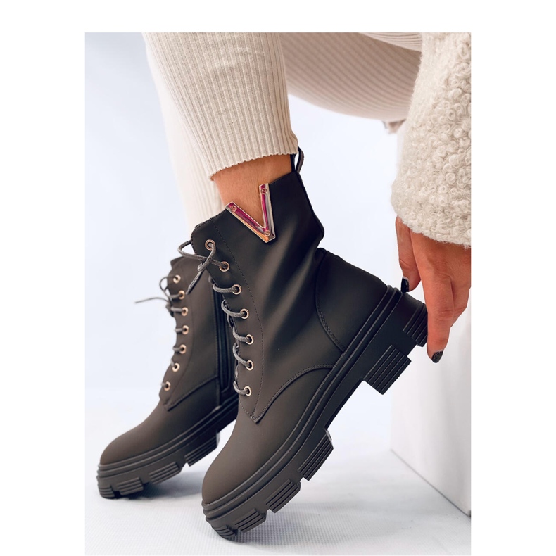 Stivaletti stringati militari Clend Khaki - Inello verde 2