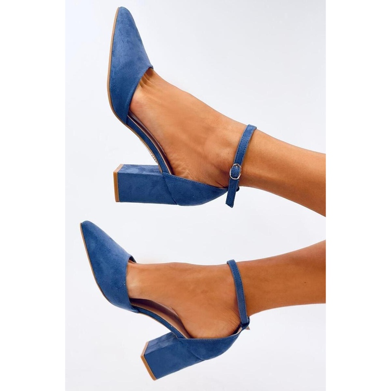 Décolleté Pozzi Denim Blue con cinturino alla caviglia - Inello 1
