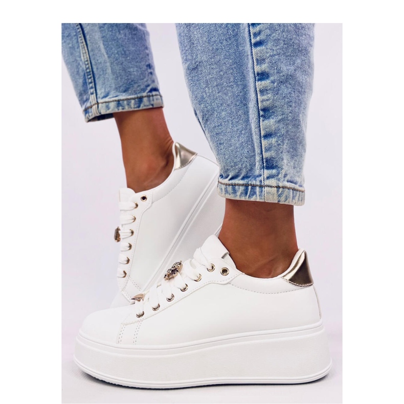Yared sneakers con plateau BIANCO/ORO - Inello bianca 2