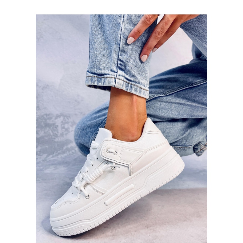 Clavell Sneakers bianche con suola alta - Inello bianco 1