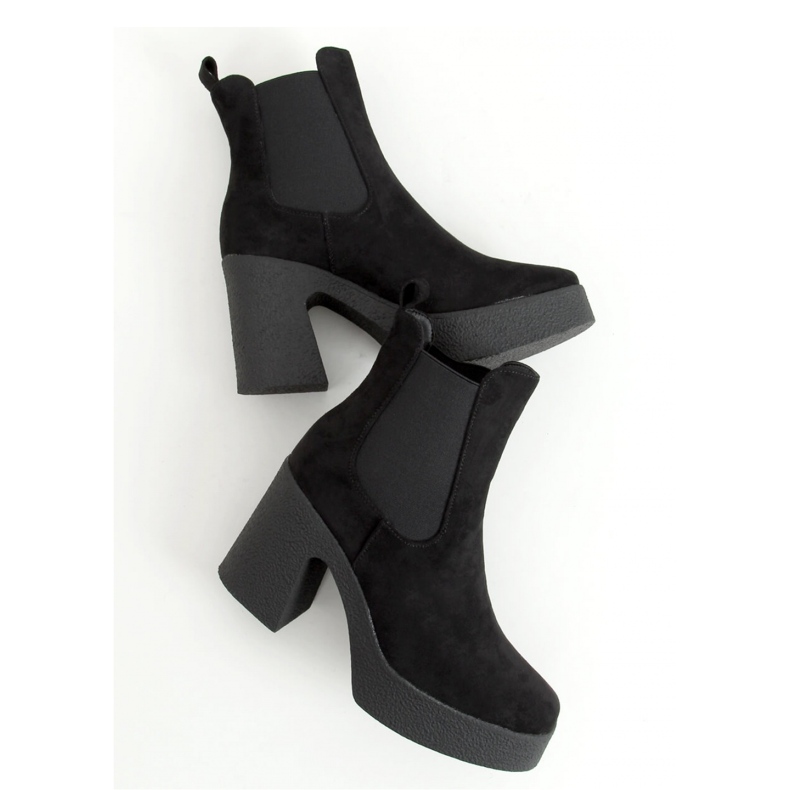 Stivali con tacco in gomma nera ST-62P Nero - Inello 1