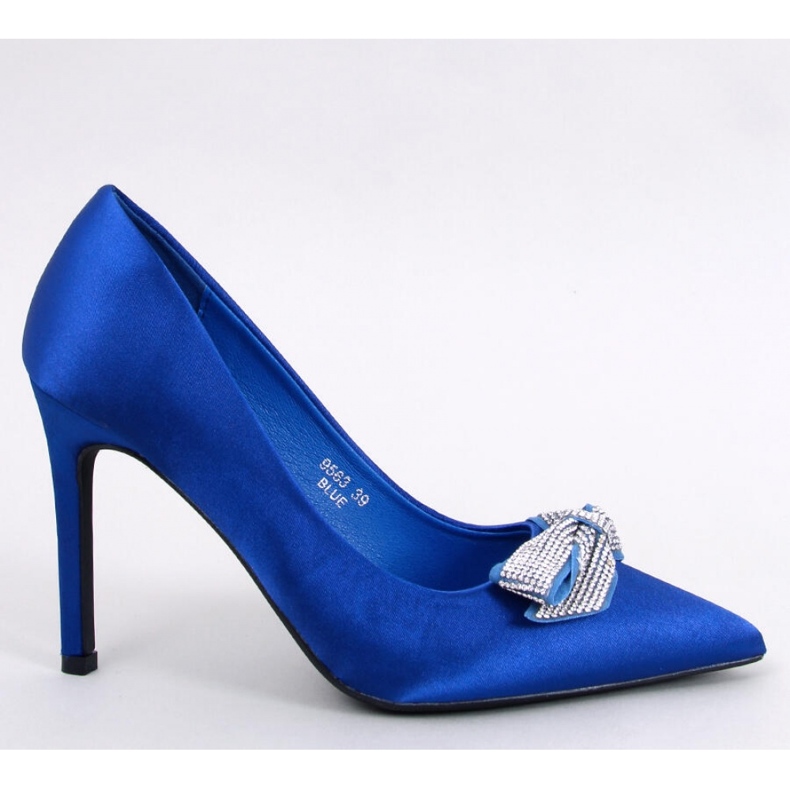 Trini Scarpe col tacco in raso blu con fiocco - Inello 1