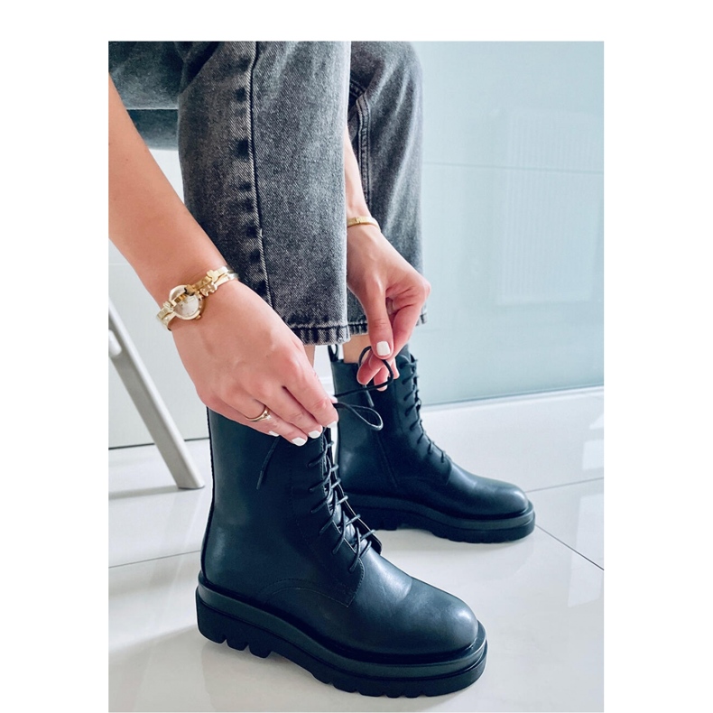 Stivaletti con suola alta West Black - Inello nero 2