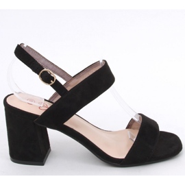 Peonia Sandali neri con tacco - Inello nero 1