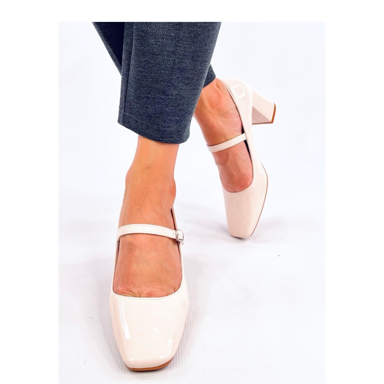 Maddoi Décolleté con tacco alto in vernice beige - Inello 2