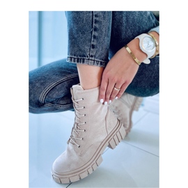 Stivaletti stringati Kelis Beige - Inello 2