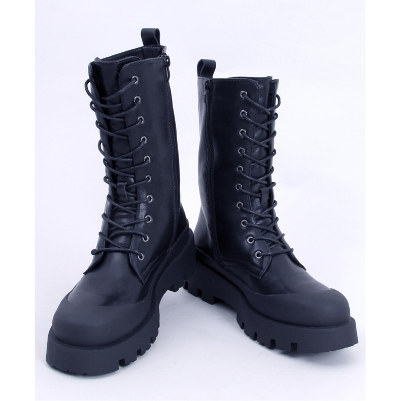 Knight Stivali neri con stivaletti stringati - Inello nero 1