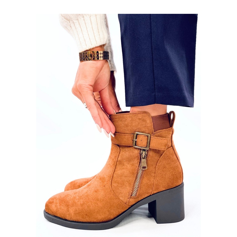 Stivaletti classici con tacco alto Irving Camel - Inello marrone 1