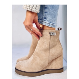 Stivaletti con zeppa Rochelle Khaki - Inello beige 2