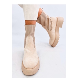 Inverni Stivaletti beige con polsino elastico - Inello 1