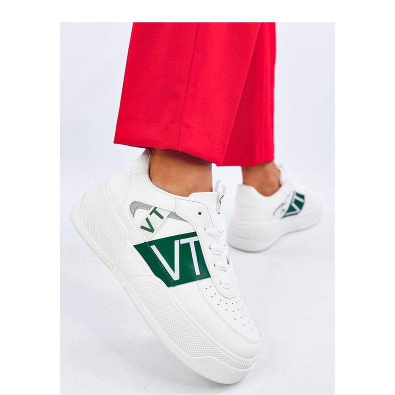 Sneaker con plateau Sterry Bianco Verde - Inello 1