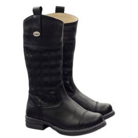 Ren But Stivali da ragazza in pelle 322 3D Black Ren ma nero 4