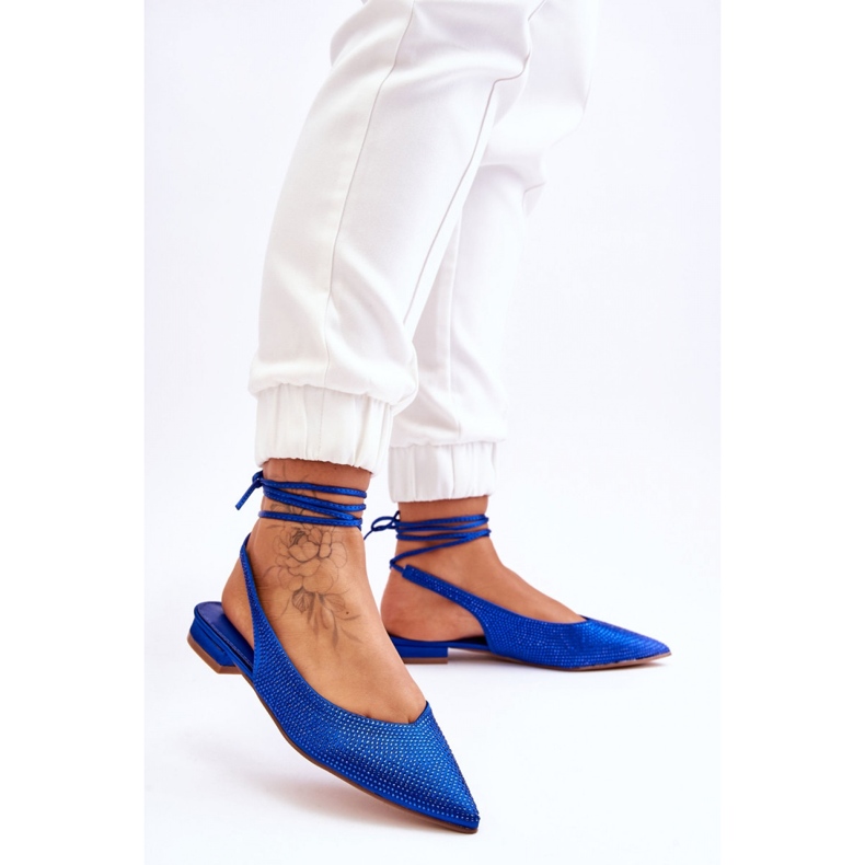 Ballerine da donna stringate blu 1