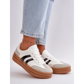 Scarpe sportive con plateau bianca 1