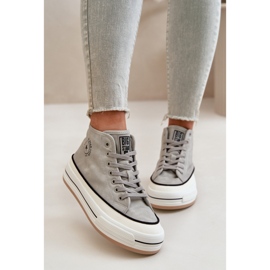 Sneaker da donna isolate sulla piattaforma Big Star grigio 1