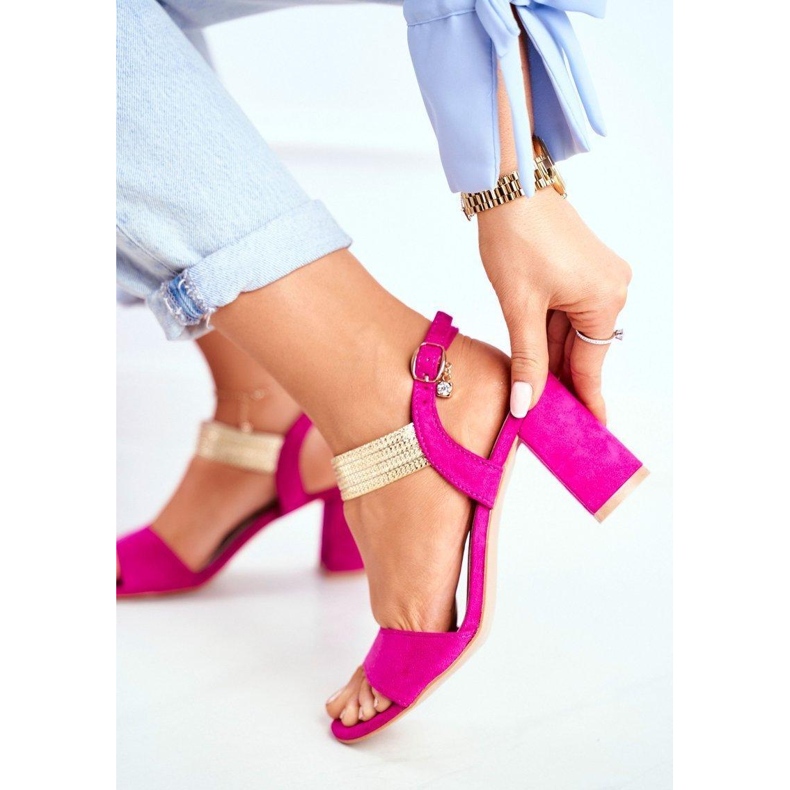 Sandali tacco alto da donna Fucsia rosa 1