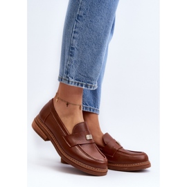 Mocassini in pelle da donna Zazoo Marrone 1