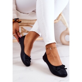 Ballerine da donna con fiocco Nero 1