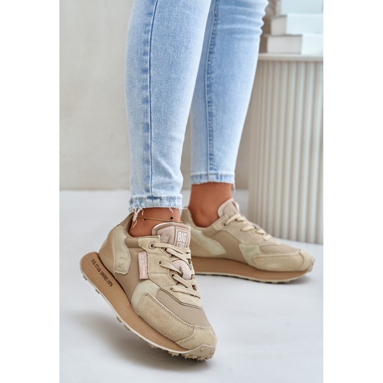 Scarpe sportive con plateau Big Star Beige 1