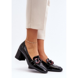 Décolleté da donna con tacco Nero/Rosa 1