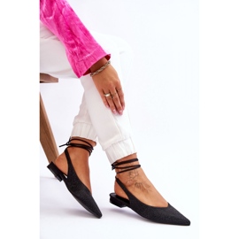 Ballerine da donna con tacco aperto Nero 1