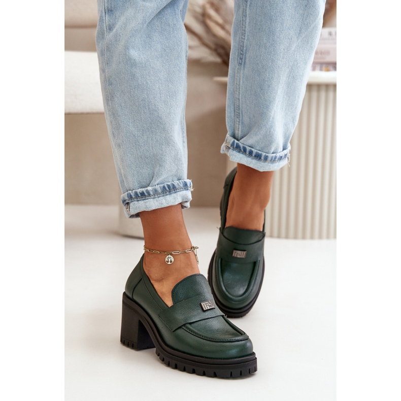 Scarpe in pelle da donna Zazoo verde 1