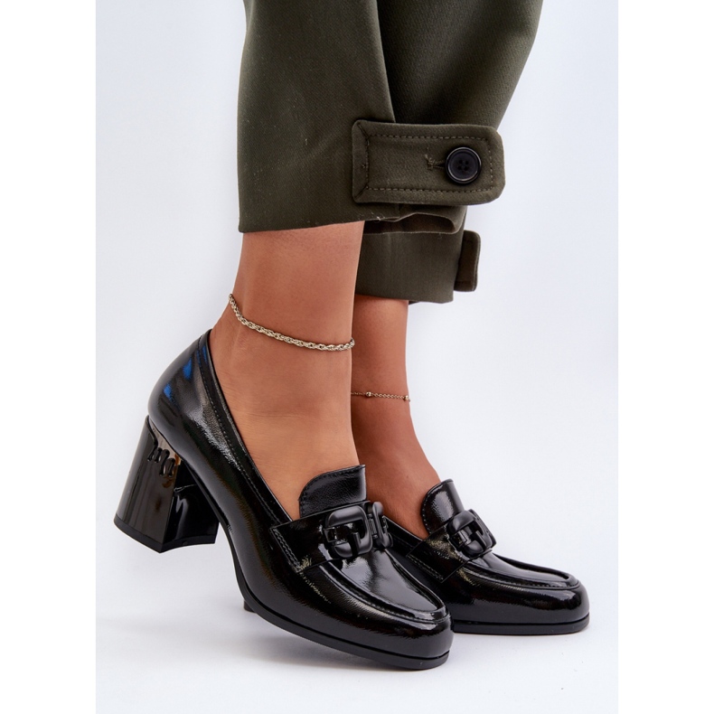 S.Barski Scarpe con tacco alto da donna, laccate Nero 1