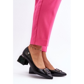 Décolleté da donna con tacco basso Nero 1