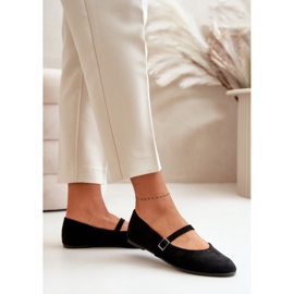 Ballerine da donna con cinturino Nero 1