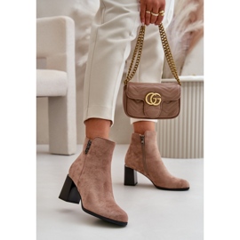 Stivaletti da donna marroni beige 1